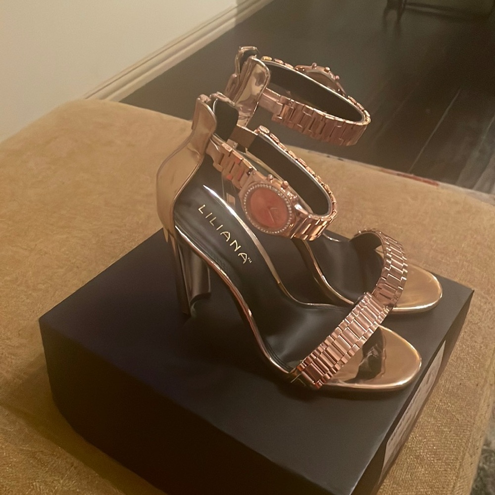 Rose Gold Patent  Heels
